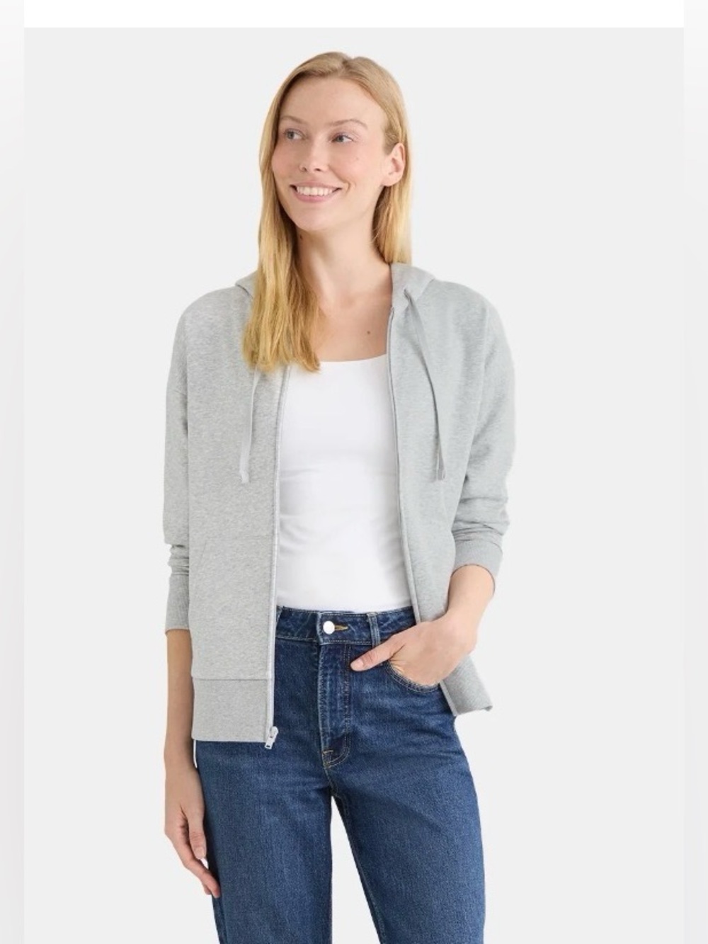 Time & Tru Zip Up Women’s Jacket Relaxed Fit Long Sleeve Medium Grey Small NWT